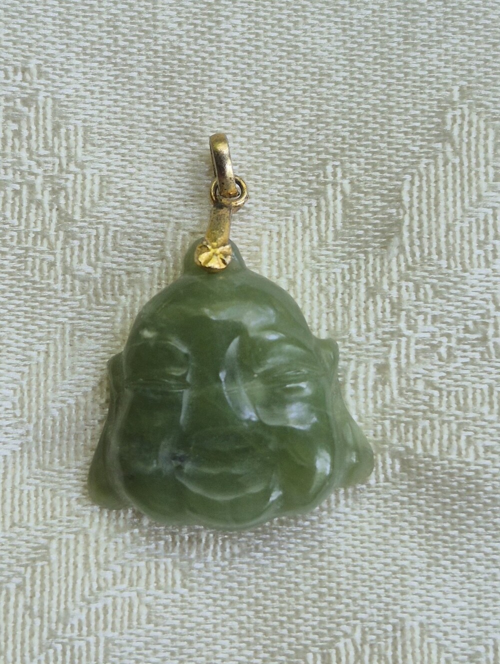 Vintage Jade Happy Buddha Charm